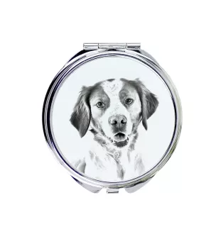 Epagneul Breton - miroir de poche avec chien, miroir personnalisé pour sac à main, miroir compact avec impression de la marque Art-Dog