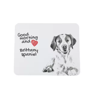 Brittany Spaniel, Brittany Wiegref - mouse pad with print, personalized dog-themed mouse pad, unique gadget for an office worker by Art-Dog brand