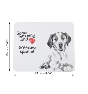 Epagneul Breton - tapis de souris personnalisé avec impression, tapis de souris personnalisé avec chien, accessoire unique pour employé de bureau de la marque Art-Dog