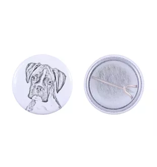 Boxer, Deutscher Boxer III - Anstecknadel mit Ihrem Hund, fügen Sie Ihr eigenes Foto hinzu, Marke Art-Dog