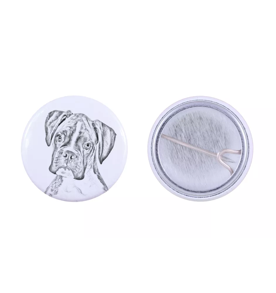 Boxer, Deutscher Boxer III - Anstecknadel mit Ihrem Hund, fügen Sie Ihr eigenes Foto hinzu, Marke Art-Dog