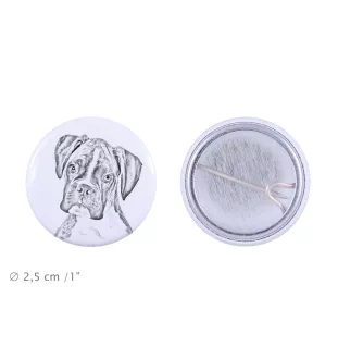 Boxer, Deutscher Boxer III - Anstecknadel mit Ihrem Hund, fügen Sie Ihr eigenes Foto hinzu, Marke Art-Dog
