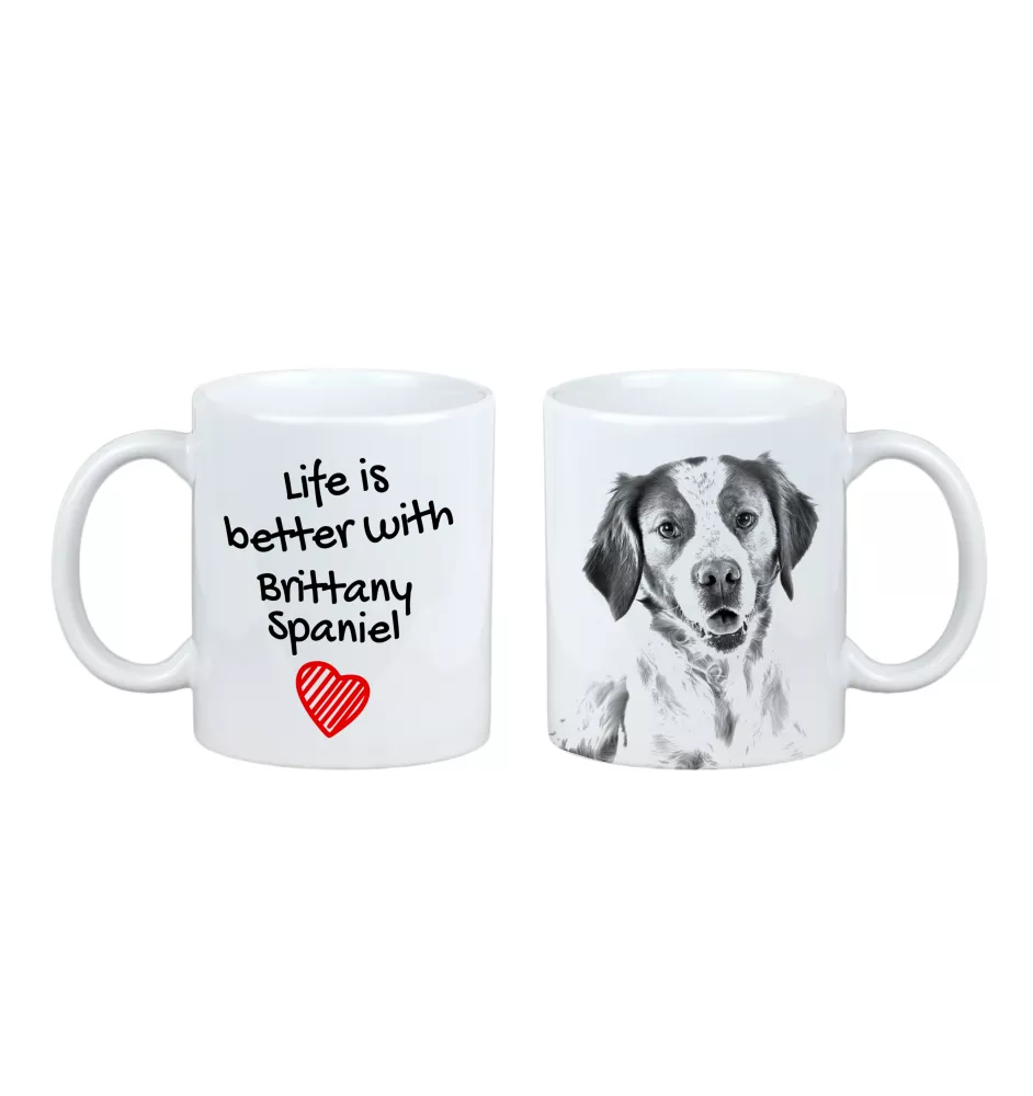 Bretonischer Spaniel, Bretonischer Vorstehhund, Brittany - Tasse mit Hund, Tasse mit Bild, personalisiertes Geschenk der Marke Art-Dog