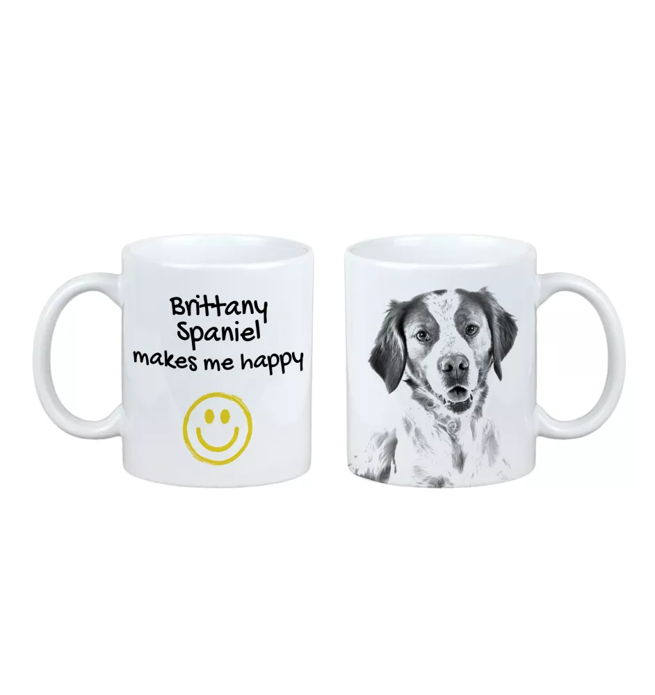 Bretonischer Spaniel, Bretonischer Vorstehhund, Brittany - Tasse mit Hund, fröhliche Tasse für Hundeliebhaber, personalisiertes Geschenk der Marke Art-Dog