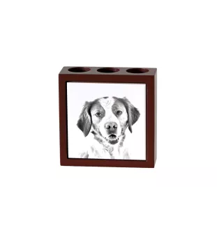 Brittany Spaniel, Brittany Wiegref - pen holder with a dog, desk organizer with a print, personalized desk decoration from the Art-Dog brand.