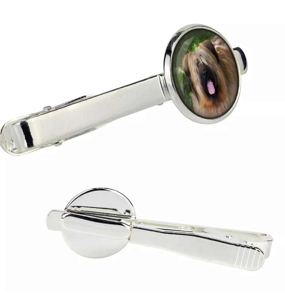 Briard, Berger de Brie - tie clip in a box, stylish tie, personalized jewelry from the Art-Dog brand