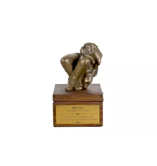 Boxer II - urne pour les cendres du chien avec une statuette, petite urne pour chien, urne personnalisée avec le buste du chien de la marque Art-Dog