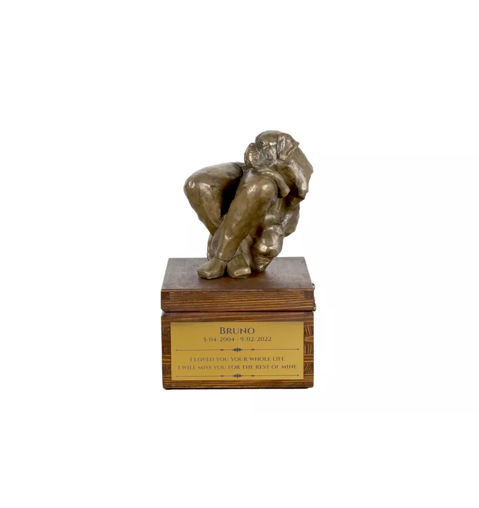 Boxer, German Boxer II - urn for dog ashes with a statuette, small urn for a dog, personalized urn with a bust of a dog by Art-Dog brand