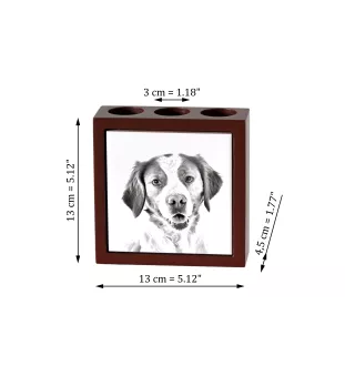 Bretonischer Spaniel, Bretonischer Vorstehhund, Brittany - Stifthalter mit Hund, Schreibtischorganizer mit Aufdruck, personalisierte Schreibtischdekoration der Marke Art-Dog