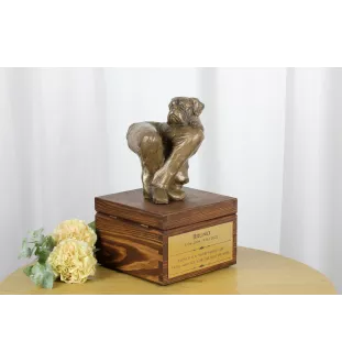 Boxer, German Boxer II - urn for dog ashes with a statuette, small urn for a dog, personalized urn with a bust of a dog by Art-Dog brand