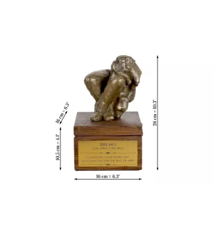 Boxer II - urne pour les cendres du chien avec une statuette, petite urne pour chien, urne personnalisée avec le buste du chien de la marque Art-Dog