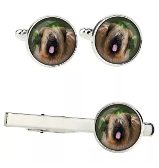 Berger de Brie, Briard - Boutons de manchette et cravate avec votre photo, accessoire de costume, bijoux pour hommes de la marque Art-Dog.