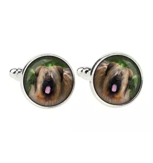 Briard, Berger de Brie Ärmelknöpfe und Krawatte mit Ihrem Foto, Anzugaccessoire, Herrenschmuck der Marke Art-Dog