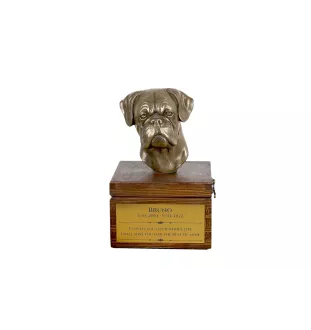 Boxer, German Boxer I - urn for dog ashes with a statuette, small urn for a dog, personalized urn with a bust of a dog by Art-Dog brand