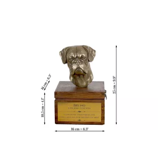 Boxer, German Boxer I - urn for dog ashes with a statuette, small urn for a dog, personalized urn with a bust of a dog by Art-Dog brand