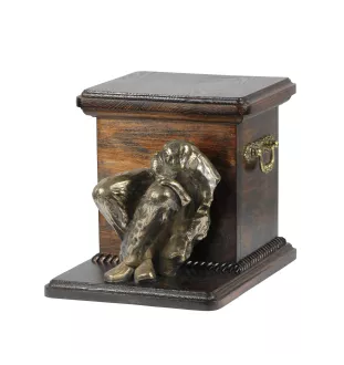 Boxer, German Boxer II - urn for dog ashes with a statuette, elegant urn for a dog, unique urn with a bust of a dog by Art-Dog brand