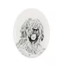 Berger de Brie, Briard - une plaque commémorative avec une photo de chien, une plaque funéraire avec une impression, une plaque ovale personnalisée de la marque Art-Dog