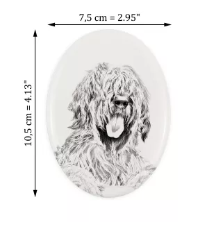 Briard, Berger de Brie - commemorative plaque with a photo of a dog, tombstone with a print, personalized oval plaque from the Art-Dog brand