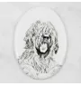 Briard, Berger de Brie - Gedenktafel mit einem Foto eines Hundes, Grabplatte mit Druck, personalisierte ovale Platte der Marke Art-Dog
