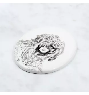 Briard, Berger de Brie - commemorative plaque with a photo of a dog, tombstone with a print, personalized oval plaque from the Art-Dog brand