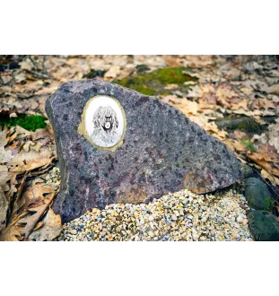 Briard, Berger de Brie - commemorative plaque with a photo of a dog, tombstone with a print, personalized oval plaque from the Art-Dog brand