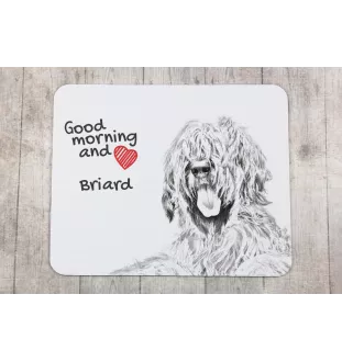 Briard, Berger de Brie - Mauspad mit Druck, personalisiertes Mauspad mit Hund, einzigartiges Gadget für Büroangestellte von Art-Dog.
