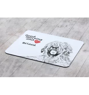 Briard, Berger de Brie - Mauspad mit Druck, personalisiertes Mauspad mit Hund, einzigartiges Gadget für Büroangestellte von Art-Dog.