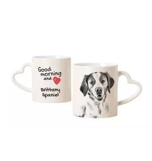 Brittany Spaniel, Brittany Wiegref - cup with a dog, adorable cup with a heart-shaped handle, universal gift from the Art-Dog brand