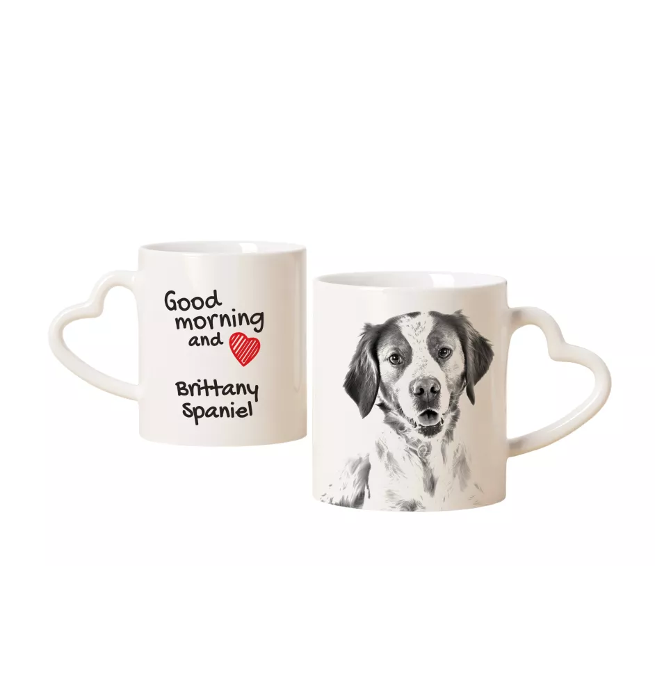 Brittany Spaniel, Brittany Wiegref - cup with a dog, adorable cup with a heart-shaped handle, universal gift from the Art-Dog brand