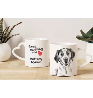 Bretonischer Spaniel, Bretonischer Vorstehhund, Brittany - Tasse mit Hund, entzückende Tasse mit herzförmigem Henkel, universelles Geschenk der Marke Art-Dog