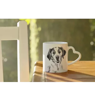 Brittany Spaniel, Brittany Wiegref - cup with a dog, adorable cup with a heart-shaped handle, universal gift from the Art-Dog brand