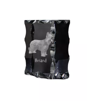 Briard, Berger de Brie - crystal with a picture of a dog, glass statuette with a picture, unique frame with a picture from Art-Dog brand