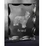 Briard, Berger de Brie - crystal with a picture of a dog, glass statuette with a picture, unique frame with a picture from Art-Dog brand