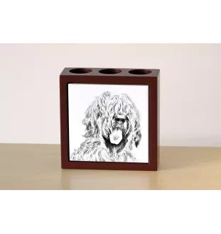 Briard, Berger de Brie - pen holder with a dog, desk organizer with a print, personalized desk decoration from the Art-Dog brand.