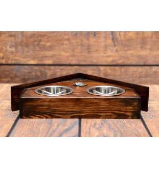 Boxer, German Boxer I - wooden stand with bowls for a dog, decorative dog bowls, a gift for adopting a dog from the Art-Dog brand