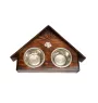 Boxer, German Boxer III - wooden stand with bowls for a dog, decorative dog bowls, a gift for adopting a dog from the Art-Dog brand