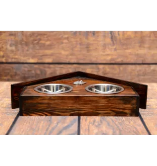 Boxer III - support en bois avec des bols pour chien, bols pour chien décoratifs, cadeau pour l'adoption d'un chien de la marque Art-Dog