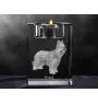 Briard, Berger de Brie - Candle holder with dog photo, crystal tealight holder, personalised gift by Art-Dog brand