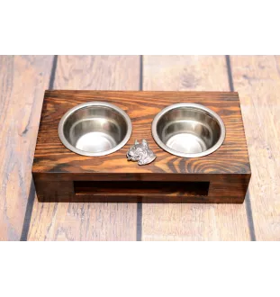 Bokser drewniany stojak na miski Art-Dog