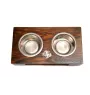 Boxer III - support en bois avec des bols pour chien, bols pour chien en acier, cadeau pour l'adoption d'un chien de la marque Art-Dog