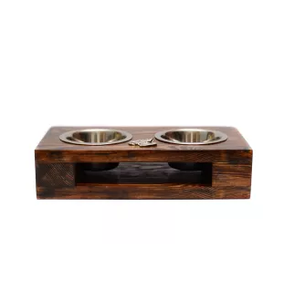 Boxer III - support en bois avec des bols pour chien, bols pour chien en acier, cadeau pour l'adoption d'un chien de la marque Art-Dog
