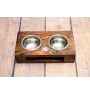 Boxer, German Boxer III - wooden stand with bowls for a dog, steel dog bowls, a gift for adopting a dog from the Art-Dog brand