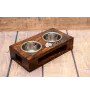 Boxer, German Boxer III - wooden stand with bowls for a dog, steel dog bowls, a gift for adopting a dog from the Art-Dog brand
