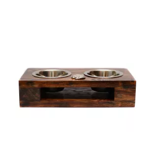 Boxer II - support en bois avec des bols pour chien, bols pour chien en acier, cadeau pour l'adoption d'un chien de la marque Art-Dog