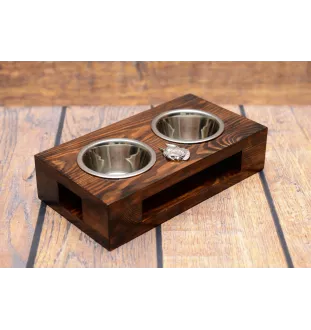 Boxer II - support en bois avec des bols pour chien, bols pour chien en acier, cadeau pour l'adoption d'un chien de la marque Art-Dog
