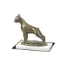 Boxer, Deutscher Boxer I - Hundestatue, Figur auf weißem Sockel, Trophäe für die Art-Dog-Hundeaustellung.