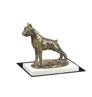 Bokser statuetka na białym drewnie Art-Dog