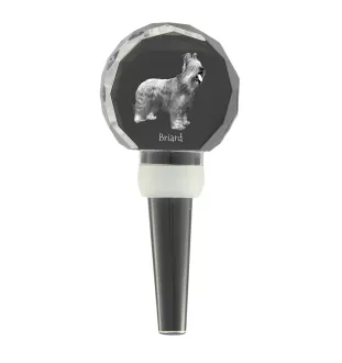 Berger de Brie, Briard - Bouchon de bouteille en cristal, bouchon de vin unique avec photo, cadeau personnalisé pour sommelier par la marque Art-Dog