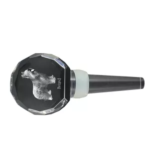Briard, Berger de Brie - Crystal bottle stopper, unique wine stopper with photo, personalised gift for sommelier by Art-Dog brand