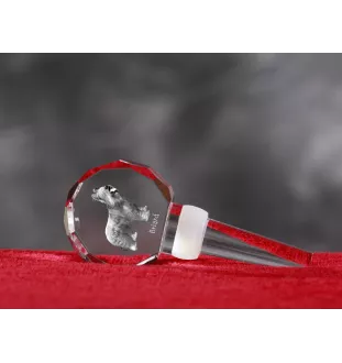 Briard, Berger de Brie - Crystal bottle stopper, unique wine stopper with photo, personalised gift for sommelier by Art-Dog brand